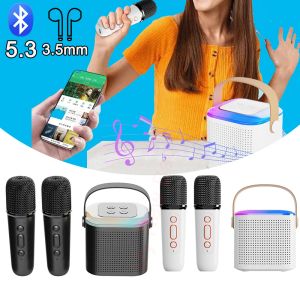 Haut-parleurs mini microphone portable karaoke machine bluetoothcompatible 5.3 stéréo Sound chant de karaoké