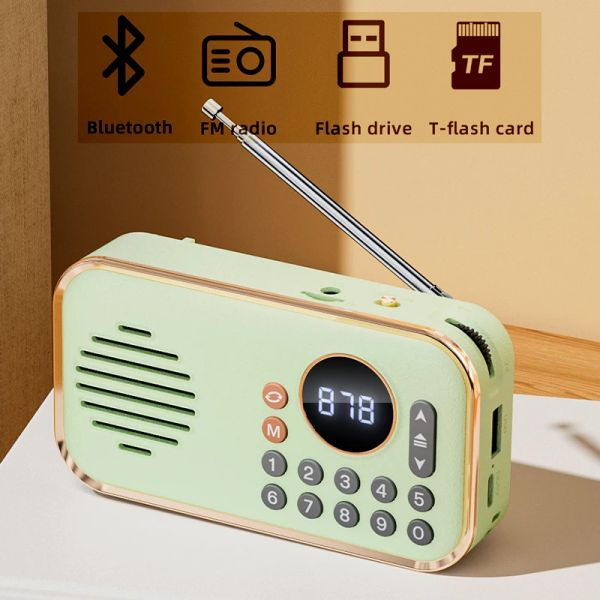 Altavoces Mini bolsillo Radio FM Portátil Mejor recepción Radios Receptor Inalámbrico Sonido Hifi Altavoz Bluetooth Tarjeta TF USB Reproductor de música MP3