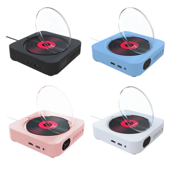 Haut-parleurs Lecteur CD multifonction Haut-parleur compatible Bluetooth Lecteur CD DVD Radio FM Prise AUX murale 3,5 mm avec télécommande IR