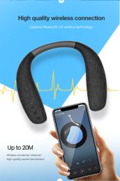 Haut-parleurs Tour de cou Haut-parleurs Bluetooth 12H Musique Haut-parleur portable sans fil Véritable son stéréo 3D Portable Personnel avec microphone Créatif