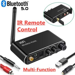 Haut-parleurs nouveau convertisseur Audio Dac Fiber optique Coaxial à 3.5mm amplificateur Aux Rca Kit de voiture haut-parleur U disque récepteur Bluetooth