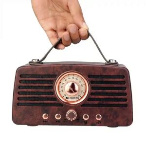 Haut-parleurs Nouveaux boombox en bois sans fil Bluetooth en haut-parleur rétro FM Radio Altavoz Portatil Mini Boîte de son Parlantes Portatil Aux Music Player