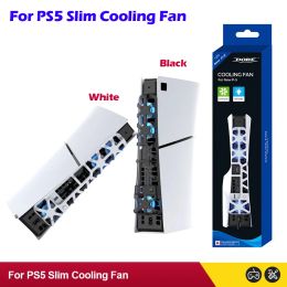 Haut-parleurs nouveaux pour le ventilateur de refroidissement Slim PS5 avec système de refroidissement à la lumière LED à haute vitesse 1100 tr / min ventilateur de refroidisseur USB pour Playstation 5 Slim Game Access