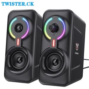 Sprekers Nieuwe LED Subwoofer Desktopcomputer PC Laptop Gaming Wired Speakers BluetoothCompatible Stereo Subwoofer 3,5 mm Jack Accessoire