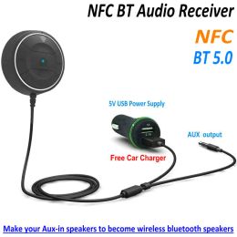 Haut-parleurs NFC Bluetooth récepteur Audio mains libres bluetooth 5.0 Kit de voiture voiture Mp3 haut-parleur maison 3.5mm AUX audio musique récepteur bluetooth