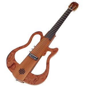 Guitare classique silencieuse pliable d'un côté, 6 cordes, 39 pouces, corps en bois d'érable mat du Canada, guitare classique silencieuse avec haut-parleur