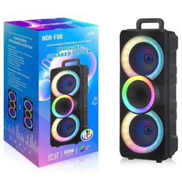 Haut-parleurs Haut-parleur de danse carré extérieur NDRF98 double corne de 8 pouces son original 800W crête Home cinéma Dj haut-parleur Bluetooth avec lumière fraîche