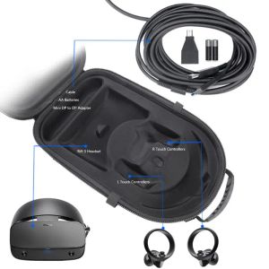 Haut-parleurs p82f sacs hard eva portables protéger la boîte de rangement de couverture pochette de boîtier pour oculus rift s pcpowed vr jeu casque de jeu