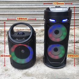 Haut-parleurs Portable Bluetooth haut-parleur sans fil extérieur 3D stéréo caisson de basses Type carré danse musique colonne Support U disque TF carte FM Radio