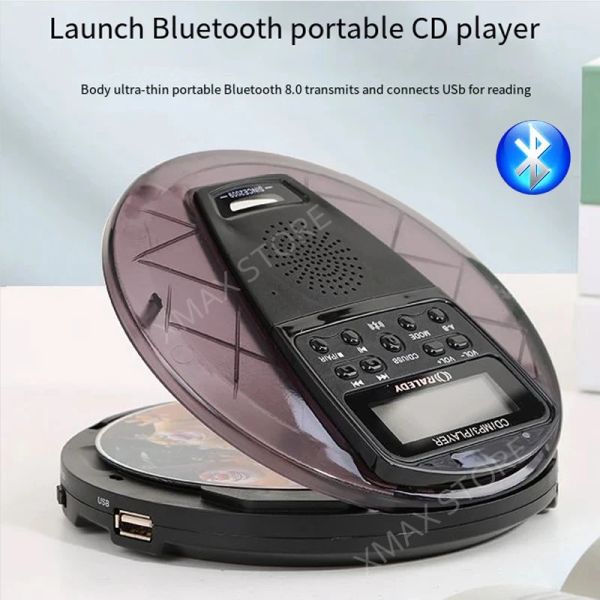 Haut-parleurs Portable CD Walkman avec haut-parleur Bluetooth UltraHin CD Lecteur étudiant anglais USB flash disque répété en haut-parleur mp3 USB
