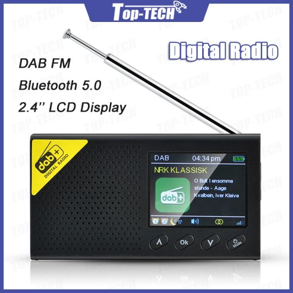 Haut-parleurs portables DAB FM récepteur Bluetooth, numérique stéréo, écran LCD, Radio domestique, haut-parleur compatible Bluetooth 5.0