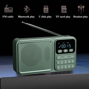 Haut-parleurs Portable DSP FM Radio Mini poche solaire radios d'urgence enregistreur sans fil Bluetooth haut-parleur avec affichage LED lecteur de musique USB