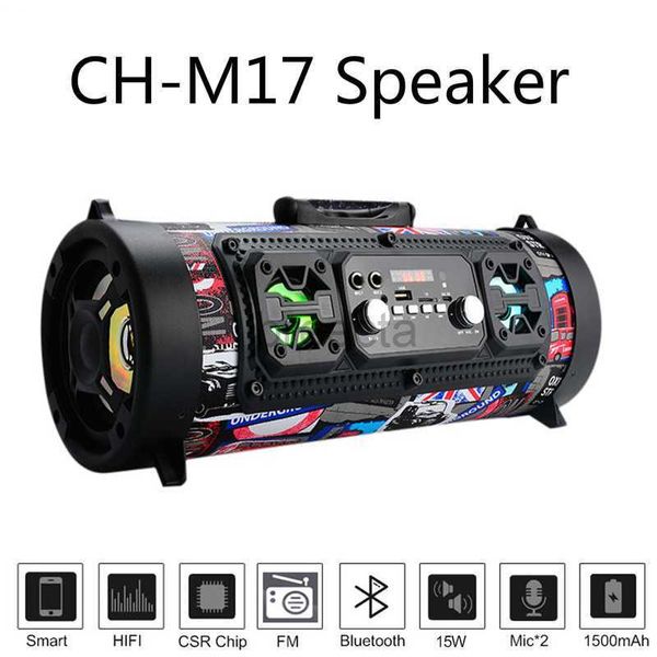 Haut-parleurs Portable Hifi Subwoofer Portable BT haut-parleur colonne de musique FM Radio Move KTV 3D barre de son Mp4 Palyer haut-parleur extérieur CH M17 poignée TF USB AUX Port 240304