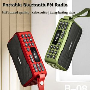 Haut-parleurs Radio Portable FM Mini radios Bluetooth haut-parleur Hifi barre de son caisson de basses mains libres baladeur lecteur de musique enregistreur avec micro