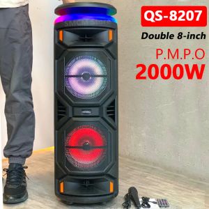 Haut-parleurs portables SERS 2000W Power 8 pouces chariot Bluetooth Ser DJ Party Karaoke System Outdoor Subwoofer Sound Box avec LED Light FM 23090