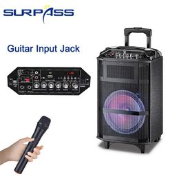 Luidsprekers Draagbare luidspreker Draadloos 150 W Karaoke Big Power Professionele Stereo Bass Subwoofer BT Versterkerbox Buiten Feest LED-licht