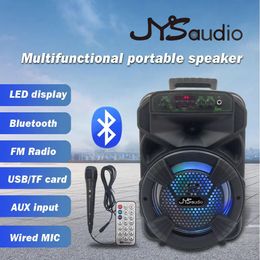 Luidsprekers Draagbare draadloze Bluetooth-compatibele trolleyluidspreker Smart Audio Outdoor Karaoke Stereoluidspreker Boombox TF FM-radio AUX