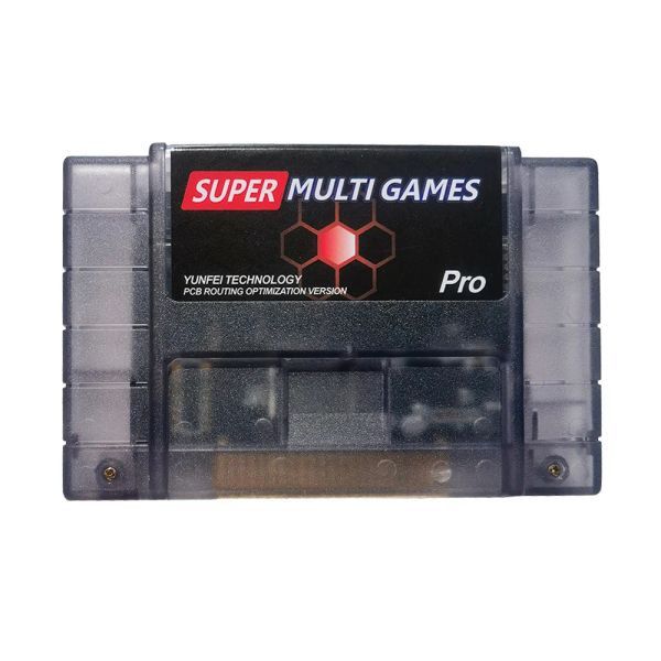 Haut-parleurs Prime Primium DIY Multi-Card Cartridge 900 en 1 coque noire claire pour SNES 16 bits USA NTSC Version VIDEO VIDEO Console