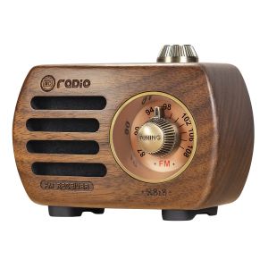 Haut-parleurs Prunus portable en bois mini radios rétro radio fm altavoz bluetooth 5.0 haut-parleur câble pion de bourse vintage radio sans fil radio