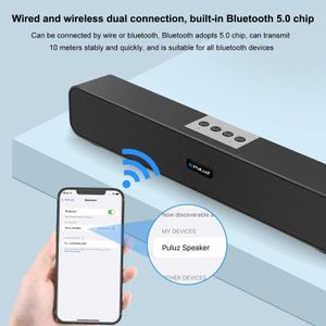 PULUZ 10W barre de son filaire sans fil Bluetooth maison Surround haut-parleur TV barre de son haut-parleur pour ordinateur portable de jeu Smartphone BT5.0