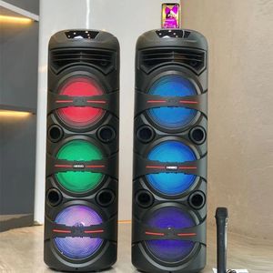 Haut-parleurs QS8208 puissance maximale 2000W 8 pouces LED danse carrée sans fil Bluetooth haut-parleur fête en plein air haute puissance Subwoofer Audio avec MIC TF