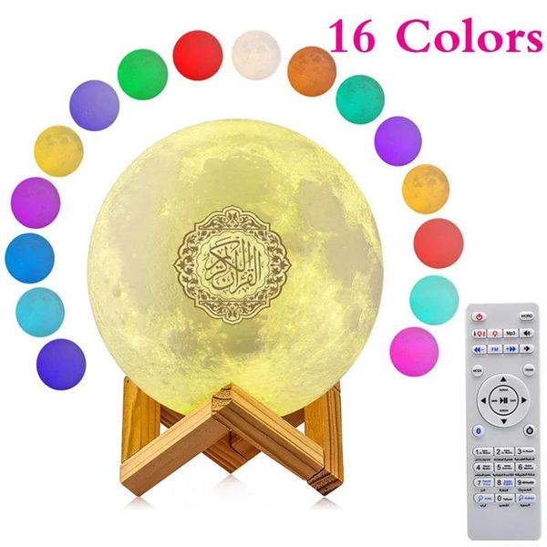 Haut-parleurs coran APP télécommande colorée clair de lune veilleuse veilleuse coranique lampe clair de lune sans fil haut-parleur coran