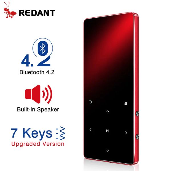 Haut-parleurs Lecteur MP4 REDANT avec haut-parleur intégré Bluetooth touche tactile Radio FM lecture vidéo Ebook HIFI métal MP 4 lecteur de musique 8G 16G 32GB