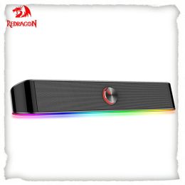 Luidsprekers Redragon GS560 Desktop 3,5 mm kabel stereo surround muziek Smart RGB -verlichtingsluidsprekers Soundbar voor computer pc laptop luidspreker