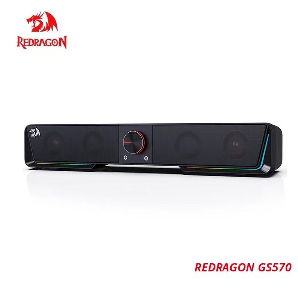 Redragon Gs570 Darknets Bluetooth barre de son sans fil 2.0 canaux Rgb double haut-parleurs colonne haut-parleurs pour ordinateur PC, TV