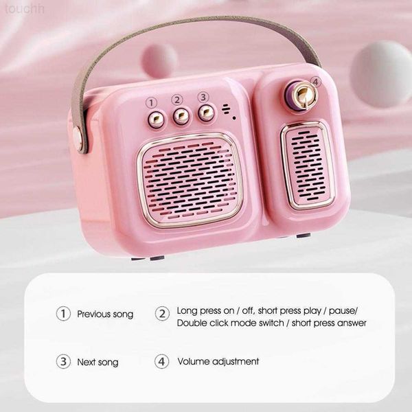 Haut-parleurs Haut-parleur Bluetooth rétro, son Portable sans fil pour lecteur de musique avec carte de Support USB AUX Play R230608 L230822