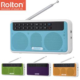 Luidsprekers Rolton E500 Draadloze Fm-radio 6w Hifi Stereo Bluetooth-luidspreker Muziekspeler Digitale radio's Zaklamp Led-display Microfoon Opnemen Tf