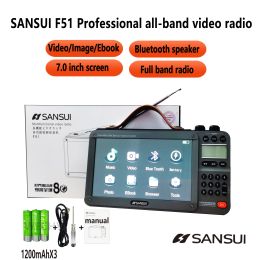 Luidsprekers Sansui F51 Retro Video Radio Draadloze Bluetooth-luidspreker Draagbare Mini Plug-in Walkm alle band Mp3-muziekspeler Stereo Subwoofer