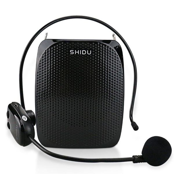 Altavoces Shidu Amplificador de voz inalámbrico portátil recargable de 10 vatios para profesores Guía turística Megáfono Micrófono Uhf Altavoz docente S615