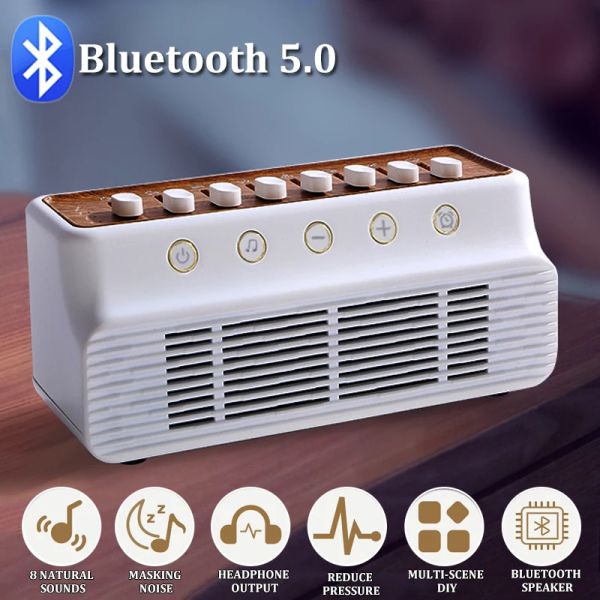 Haut-parleurs Sommeil Haut-parleur Bluetooth Bruit blanc Hine chronométré 8 sons naturels Boîte à musique Améliorer le sommeil pour Tiktok Facebook Cadeaux de Noël