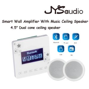 Haut-parleurs Smart Home Amplificateur mural compatible Bluetooth Système de musique de fond audio Stéréo PA HiFi Haut-parleur de plafond Kit de panneau de touches tactiles