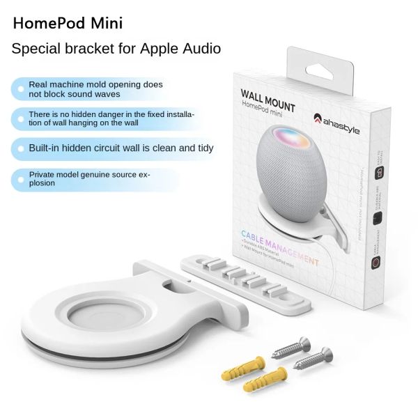 Altavoces Soporte de altavoz inteligente para HomePod Mini Altavoz Bluetooth Soporte de montaje en pared Enchufe Ahorro de espacio Accesorios de altavoz Bluetooth