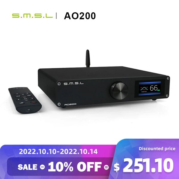 Altavoces SMSL AO200 amplificador digital bluetooth 5,0 entrada balanceada decodificación USB salida de altavoz XLR subwoofer preout 150W * 2 amplificador hifi