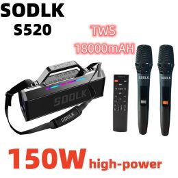 Luidsprekers SODLK S520 caixa de som bluetooth 150W ultra high power stereo impact bass TWS dubbel paar ingebouwde microfoon met lage latentie