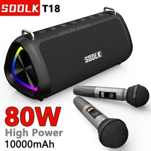 Altoparlanti SODLK T18 80W HighPower caixa de som Altoparlante Bluetooth Subwoofer wireless esterno Soundbar TES Party Karaoke Mega Bass con microfono