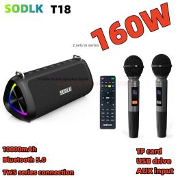 Sprekers Sodlk T18 Phantom 80W Highpower Outdoor Karaoke Machine Portable Wireless Bluetooth -luidsprekers 10000mAh Batterij Lange batterijduur