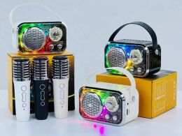 Luidsprekers Sodo SD09 Wireless Karaoke Speaker Kits Outdoor Portable Home Karaoke Bluetooth Fashion Color Lights Microfoon Sound Syste