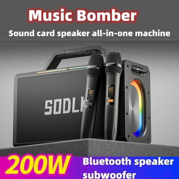 SOOLK S1115 200W haut-parleur Bluetooth sans fil haute puissance système de son karaoké extérieur 4 haut-parleurs subwoofer batterie 24000mAh