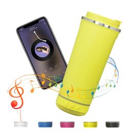 Tasse de musique en acier inoxydable Gobelets Bluetooth extérieurs Gobelet droit 18 oz Gobelets maigres avec haut-parleur Bluetooth en gros