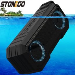 Haut-parleurs Stonego Bluetooth haut-haut-haut-parleur de feuilles de flash sans fil du haut-parleur tws stéréo stéréo ipx7 étanche à haut-parleur fm 12h