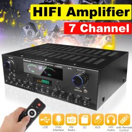 Haut-parleurs SUNBUCK 3000W Bluetooth 7 canaux amplificateur de puissance Audio 110V 220V AV haut-parleur avec télécommande prise en charge des cartes SD USB FM