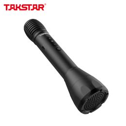 Luidsprekers Takstar 2 in 1 Bluetooth draadloze microfoon Stemversterker Draagbare handmicrofoonluidspreker voor karaokevergaderingen buitenshuis Toespraak