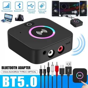 Tebe 2 en 1 Bluetooth 5.0 récepteur émetteur Audio 3.5mm Aux RCA adaptateur de musique stéréo sans fil voiture mains libres pour haut-parleur TV