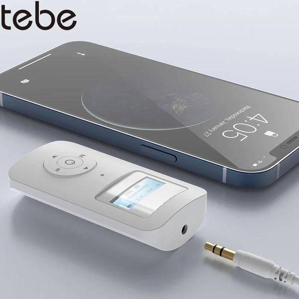 Tebe 3,5 mm Aux Bluetooth 5.0 Adaptateur audio 2 en 1 Récepteur stéréo sans fil Transmetteur avec écran LCD pour haut-parleur de voiture TV