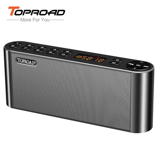 Haut-parleurs Toproad Hifi Bluetooth en haut-parleur portable Portable sans basse Double haut-parleurs Sound Soundar avec micro Tf FM Radio USB Box