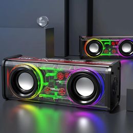 Sprekers transparante mecha subwoofer luidspreker 5w highpower 1800mAh draadloze stereo -luidspreker BluetoothCompatible 5.0 Party Supplies